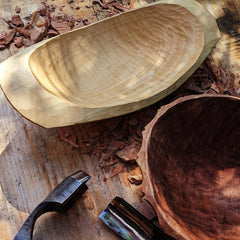 Carved wooden bowl (Rīkona)